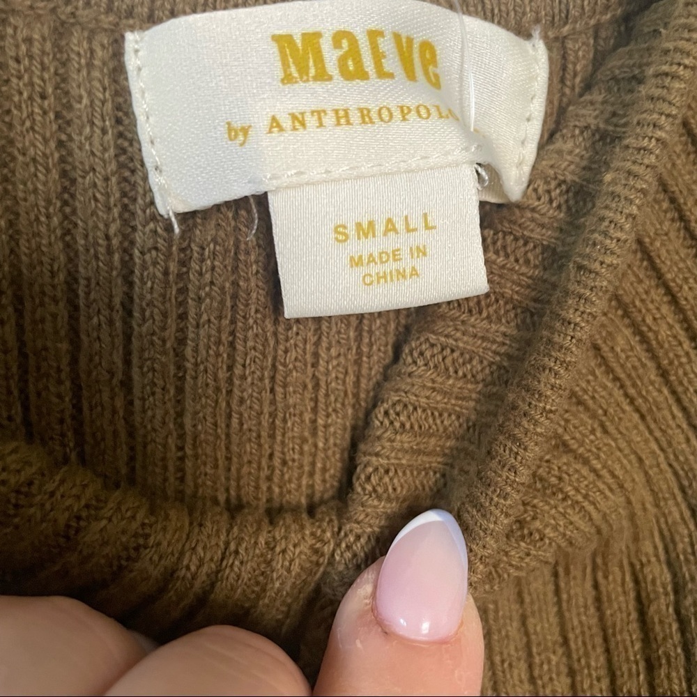 Anthropologie Maeve Knit Ribbed Sweater Tank Dress with Slits - Picture 3 of 8